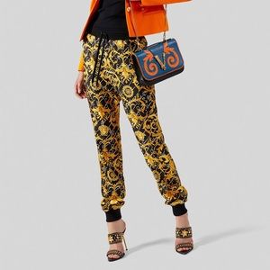 Versace Silk Track Pants Sz 46 US 12 NEW